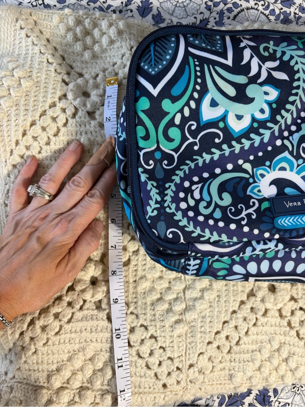 Vera Bradley Navy, Teal & Aqua Paisley cosmetic organizer - GUC- bundle - Picture 7 of 7